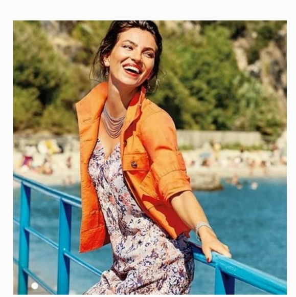 CAbi Orange Tiger Lily Swing Resort Jacket Size XS - Picture 2 of 9